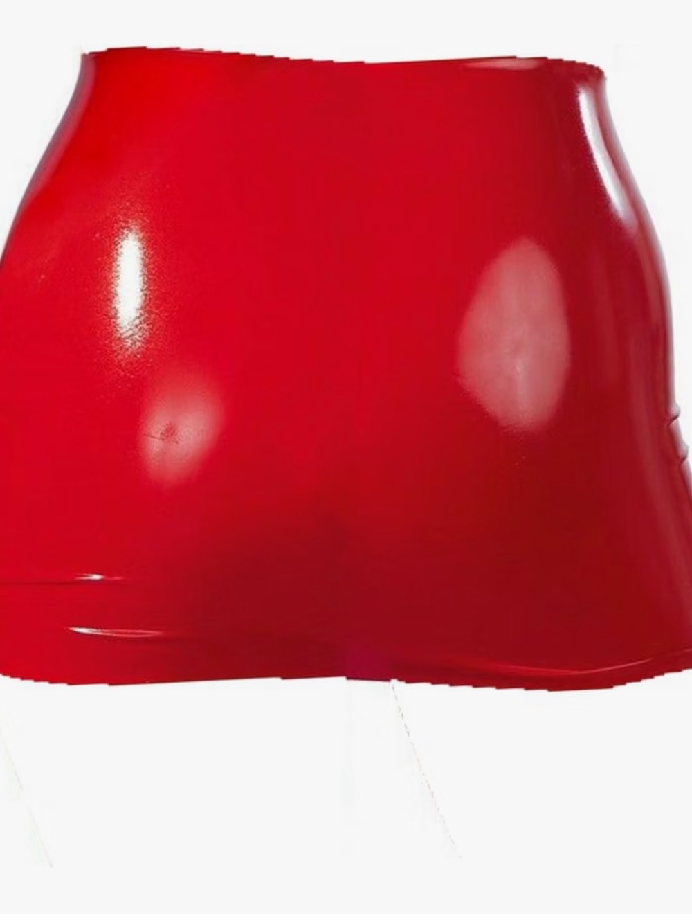 Red punk 💯 LATEX mini skirt plastic rave goth club fetish cosplay gumi lingerie